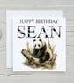 Personalised Panda Birthday Card. Design 10