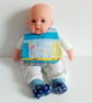 Bib, Newborn bib, patchwork bib, quilted bib, reversible bib, baby gift - Image 3