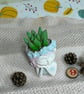 Dreamy girl planter pot with artificial succulent, pastel boho fairy home decor - Image 3