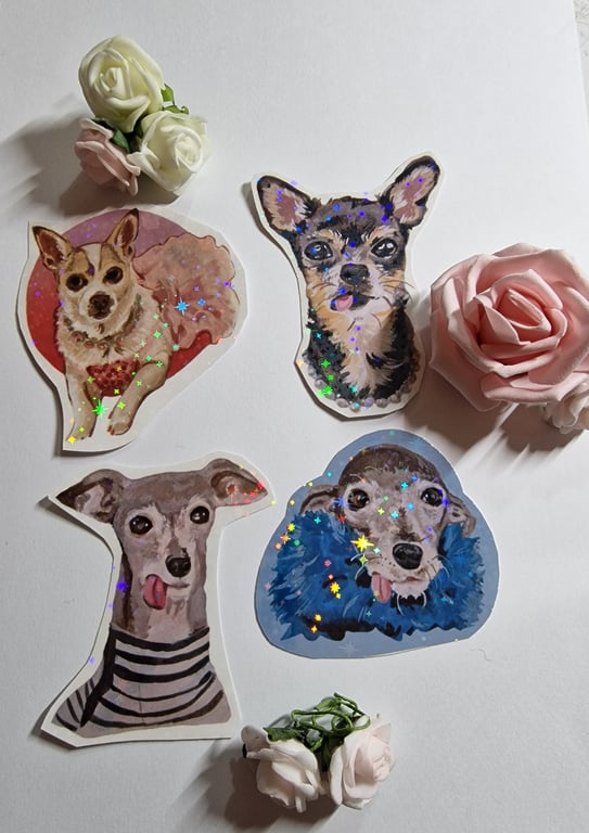 Dog holograhpic vinyl stickers