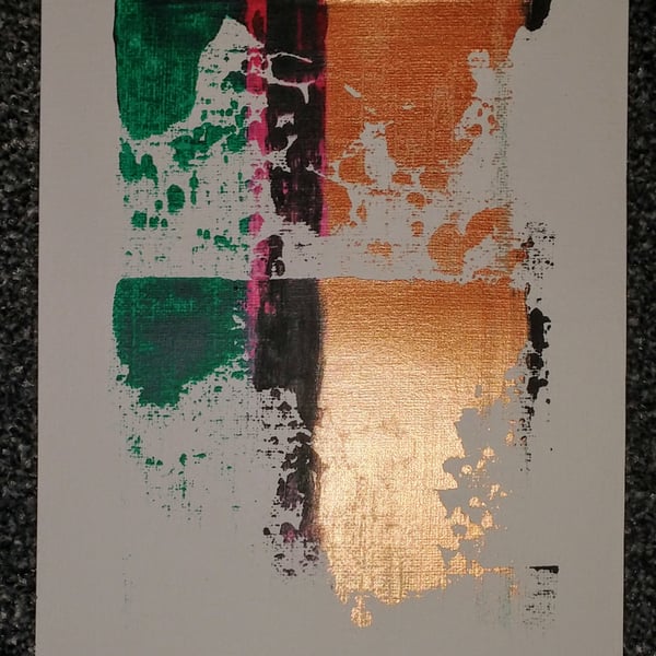 A5 Abstract Acrylic Pull Painting