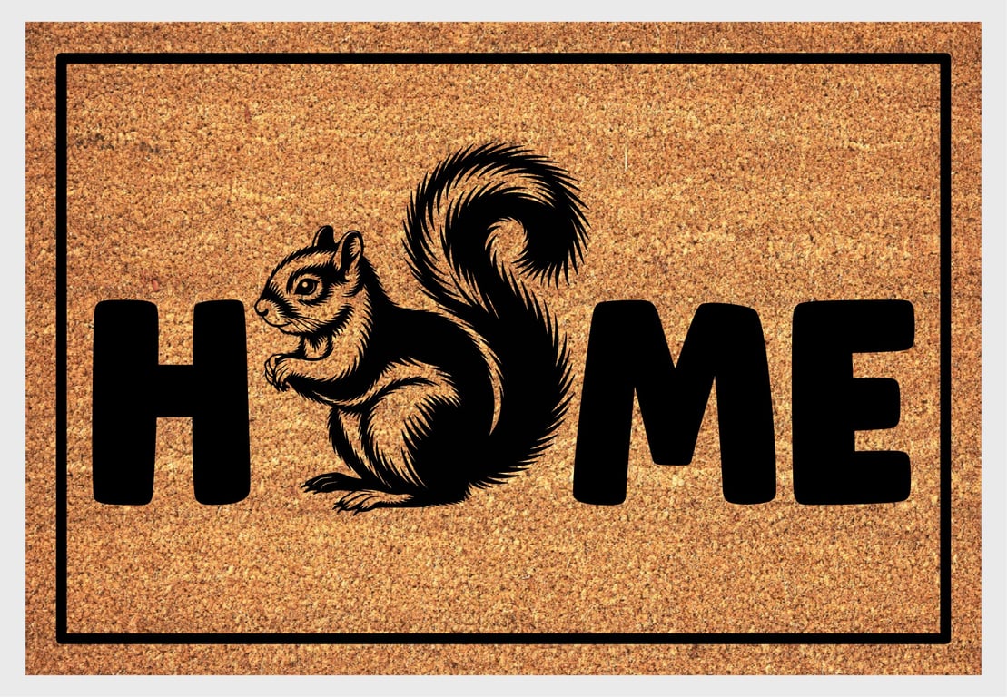 Squirrel Home Door Mat No.4 - Squirrel Welcome Mat - 3 Sizes