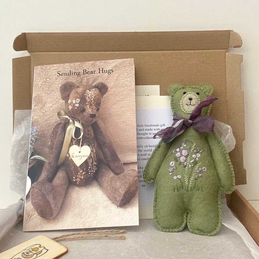 Sending bear hugs teddy bear letterbox gift, bear post box gift, card