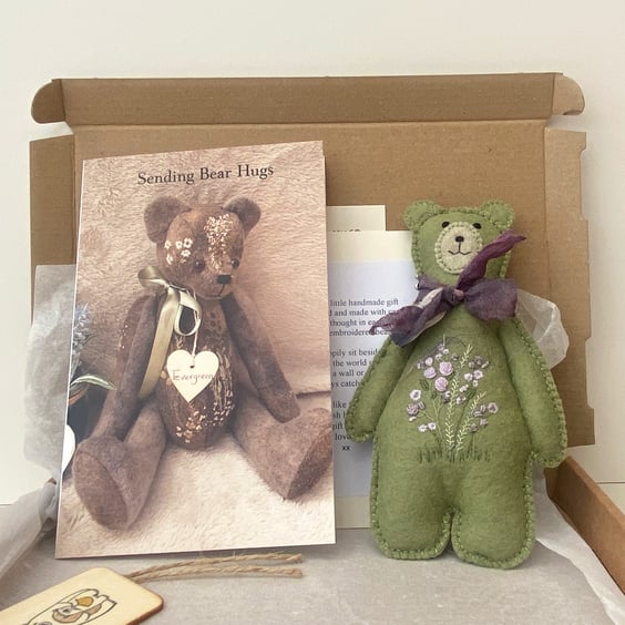 Sending bear hugs teddy bear letterbox gift, bear post box gift, card