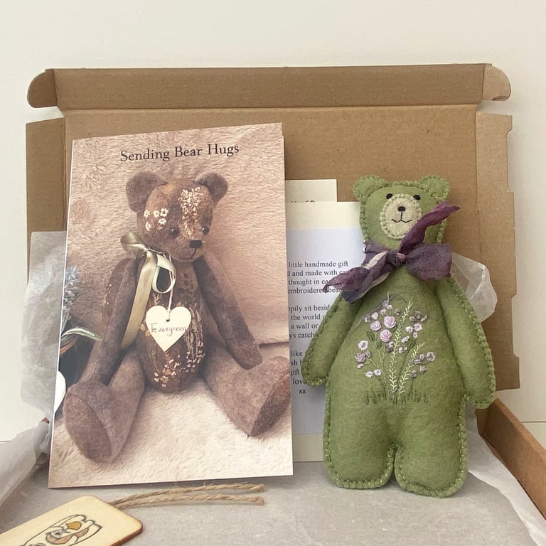 Sending bear hugs teddy bear letterbox gift, bear post box gift, card