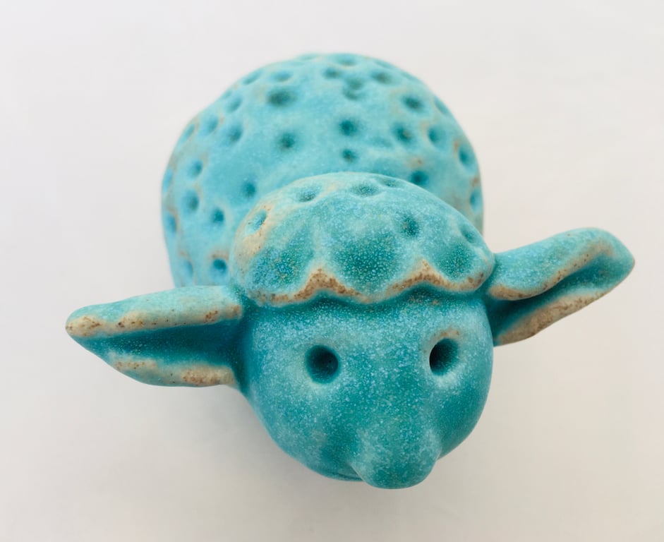 Clay animal, Madge ceramic sheep, one off piece of art, ceramic gift