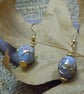 Artisan Lampwork Venetian style glass foil bead earrings - Image 2