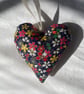 Blue flower fabric heart hanging decoration - Image 4