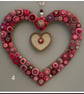Handmade Button & Hessian Heart Wreath - Unique Wall Decoration - Image 3