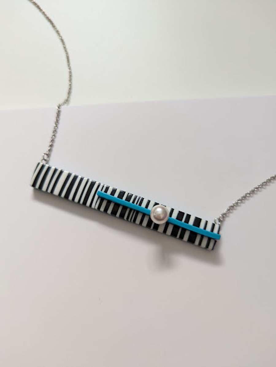 Handmade Polymer Clay Necklace - The Horizon Bar Necklace