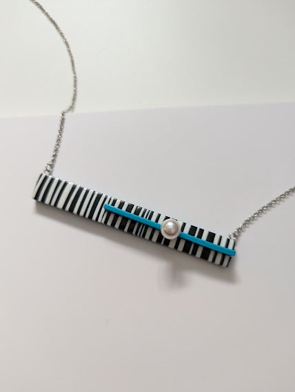 Handmade Polymer Clay Necklace - The Horizon Bar Necklace