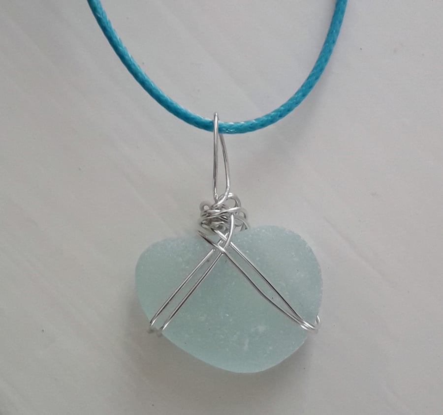 Sea Glass Necklace, Genuine Seaham Beach Glass Pendant, Natural Jewellery