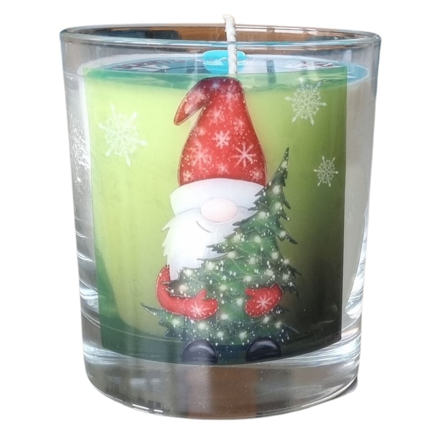  Scented Candle in Glass Father Christmas Design In 6 Festive Fragrances 30cl