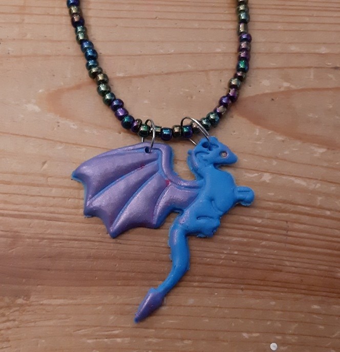 Blue Dragon Pendant Necklace
