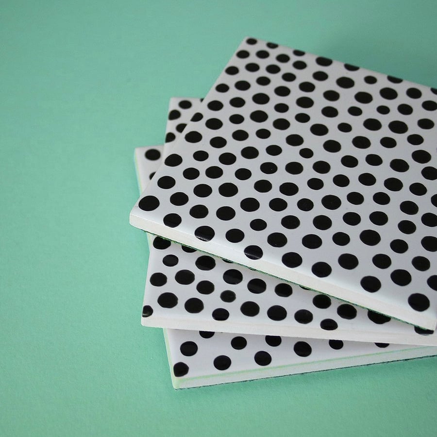Polka Dot Coasters 10x10cm