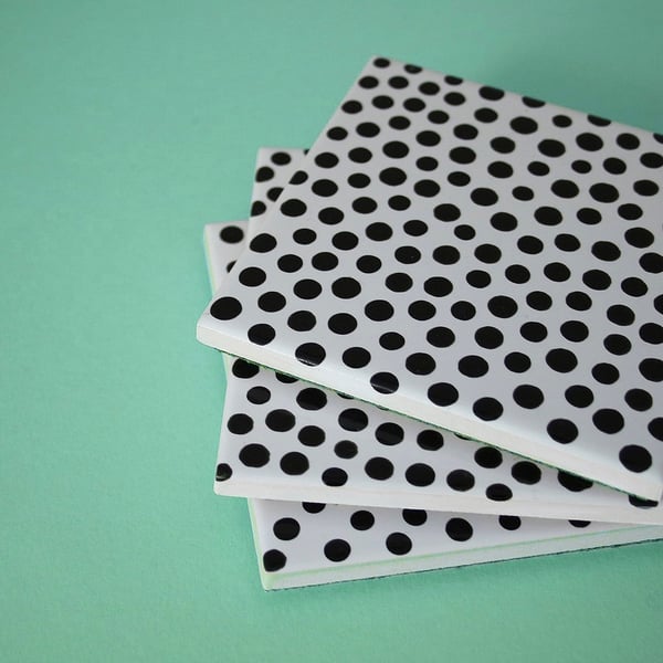 Polka Dot Coasters 10x10cm