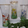 Hand Painted Glass Vase - Choice of 3 Designs
