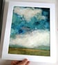 Original Landscape Art, Green Painting in White Mount 12"x10" - Image 2