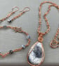 Dainty Delicate Dendrite Agate Copper Infinity Link Bracelet - Image 9