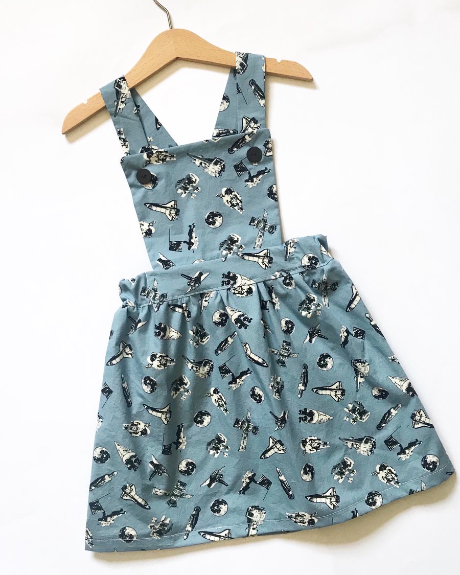Girls Space Print Dress, Girls Party Dress, Blue Dress for Girls Age 1-6