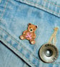 Breast Cancer Awareness Bear Pin, Handmade Pink Ribbon Tiny Teddy Brooch - Image 3