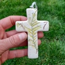 Nature Ceramic Cross Decoration