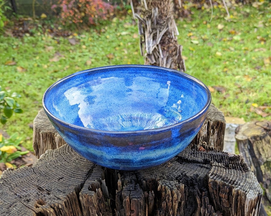 Large blue bowl,large bowl, ceramic bowl, fruit bowl, decorative bowl, gift
