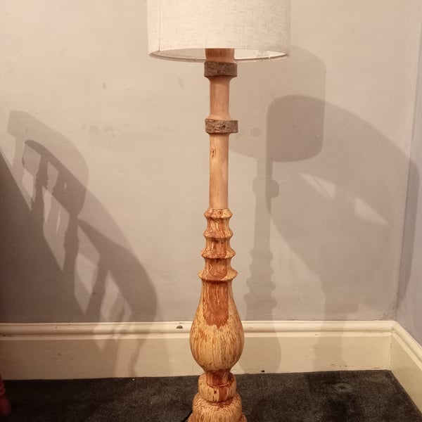 Wood Turned Floor Lamp - Charity Sale 