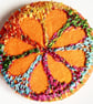 Buttons 1 inch button Hand Dyed Silks and Cottons Free Machine Embroidery Button