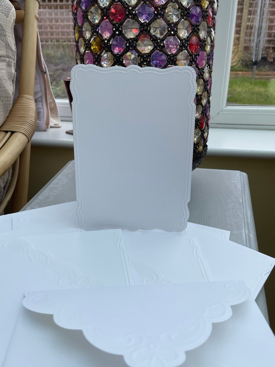 9 fancy shaped embossed card blanks