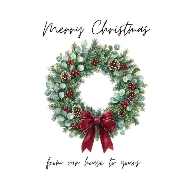 Hand designed and printed Christmas card