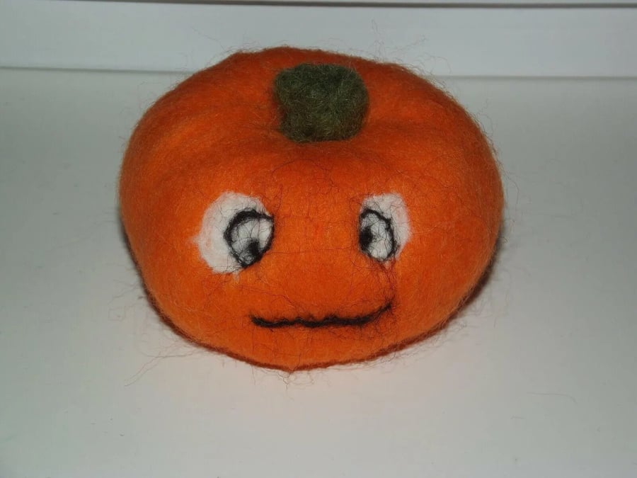 Pumpkin Halloween Pumpkin Autumn needle felt Handcrafted OOAK