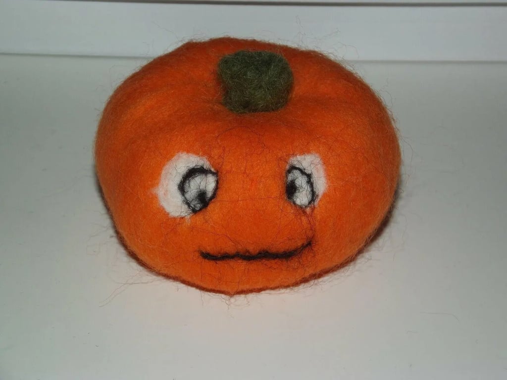 Pumpkin Halloween Pumpkin Autumn needle felt Handcrafted OOAK