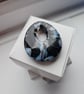 Handmade fused glass Teardrop Pendant - Large Midnight sky - Image 1