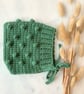 Bobble Pixie Bonnet 100% Merino Wool Dark Sage - Image 2