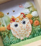 Shadow box frame square "Honey" the owl. - Image 4