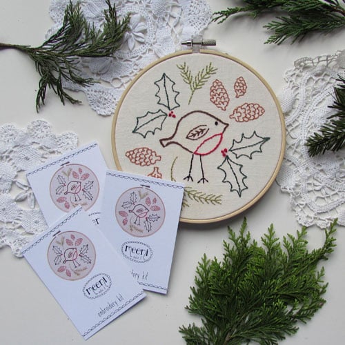 Embroidery kit - robin