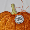 'Happy Autumn' Glittery Pumpkin - Hanging Decoration