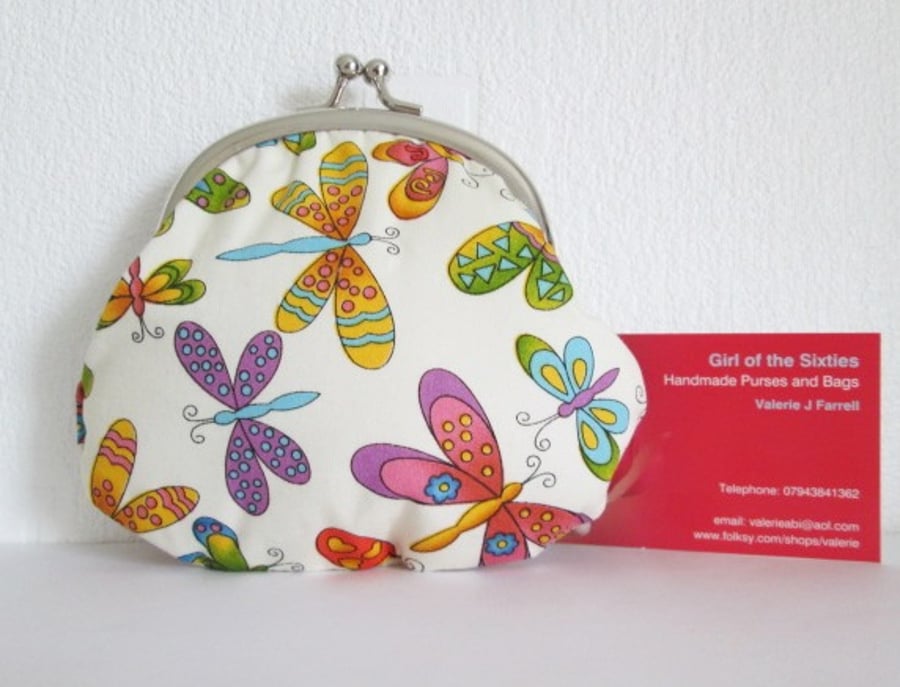 Butterflies  Coin purse with clasp 