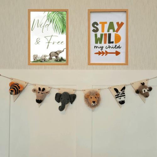 Safari Themed Nursery Wild Animal Hand Knitted Jungle Animals Garland & Bunting