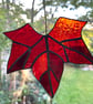 Stained Glass Maple Leaf Suncatcher - Handmade Hanging Window Decoration  - Red - Image 6