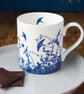 Fine china Swallows and honeysuckle mug. New 2026. Blue & white fine bone china. - Image 2