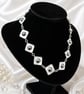 Dyed shell and Haematite bead rosary link necklace