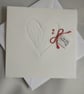  Valentine Card - 14.02 Thinking of You Embossed Heart & Cat with flowers  - Image 2
