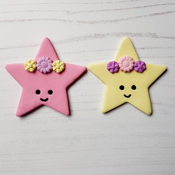 Lucky Star with flower crown, one supplied, hanging decoration
