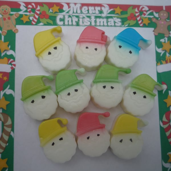 chrstmas mini santa soaps x 4