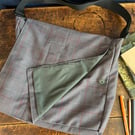 Recycled grey suit jacket Messenger Bag
