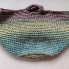 Crochet Basket Bag (Green Leaves) - holds so much!