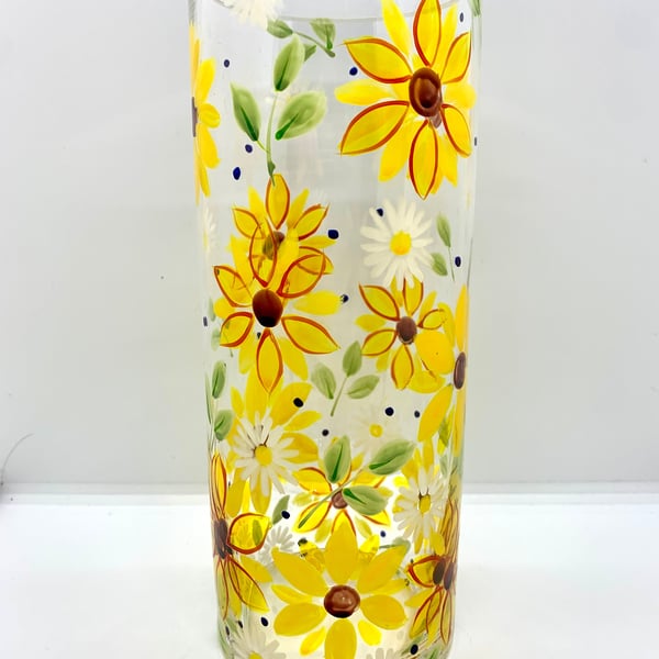 Sunflowers Vase Hand Painted Decorative Vase Yellow Vase. Cheer up a friend