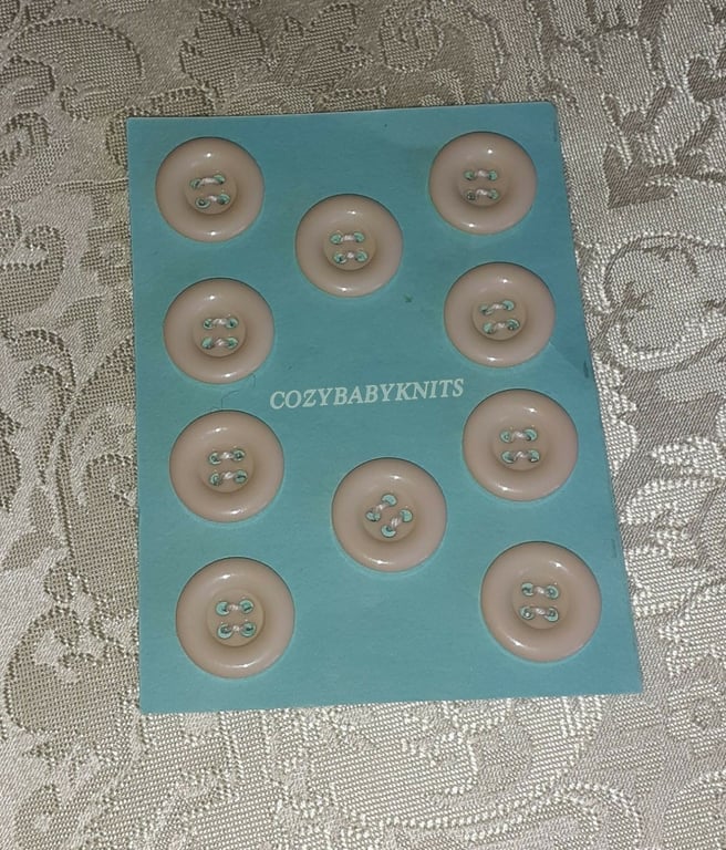 18MM BEIGE ROUND BUTTONS WITH FOUR HOLES FOR ATTACHING 